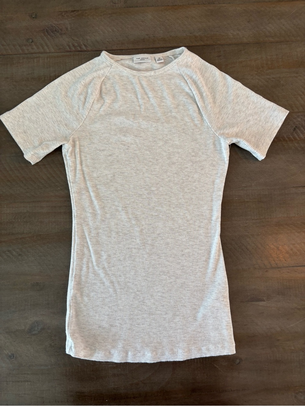 Aritzia The Group Ribbed T-Shirt Dress Grey XS